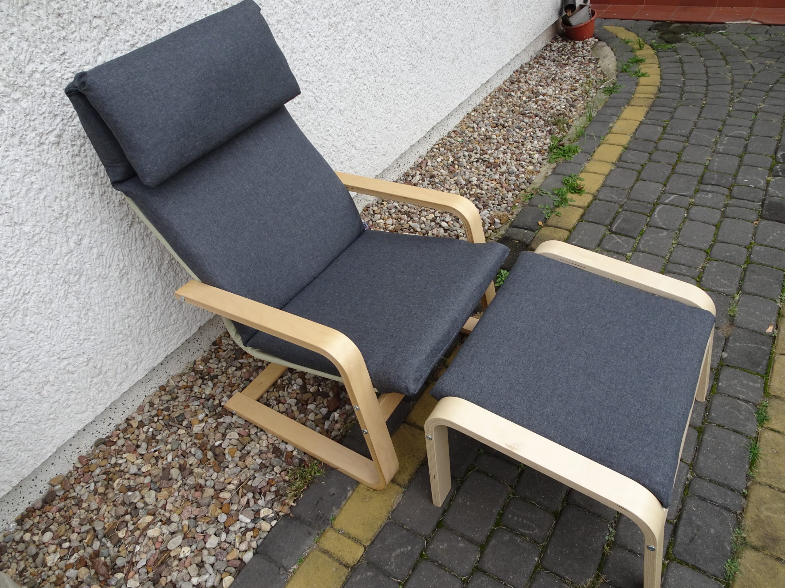 Kissen für IKEA Pello Poäng Sessel 8 cm + Fußhocker